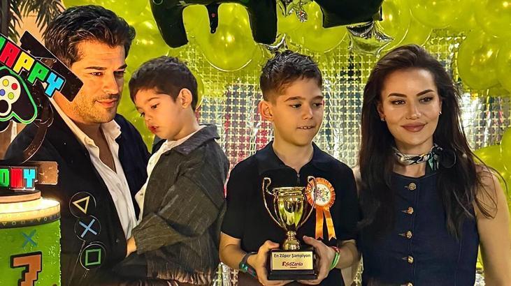 Burak Özçivit ve Fahriye Evcen çiftinin oğlu Karan 7 yaşında!