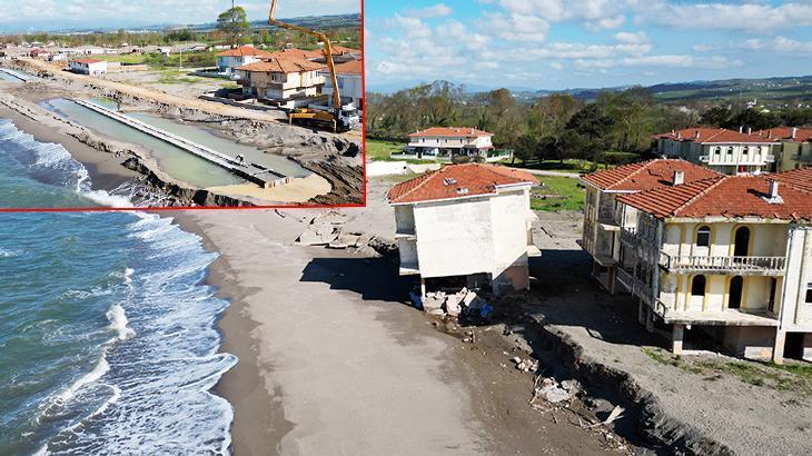 Deniz evlere dayandı! Sakarya'da erozyona 'sahil koruma duvarlı' önlem